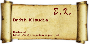 Dróth Klaudia névjegykártya
