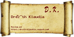 Dróth Klaudia névjegykártya