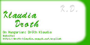 klaudia droth business card